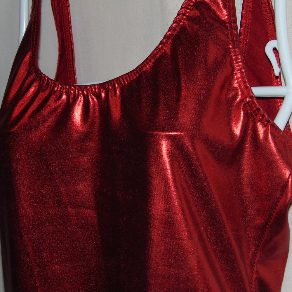 K Too Shiny Red Leotard M - Picture 2 of 7